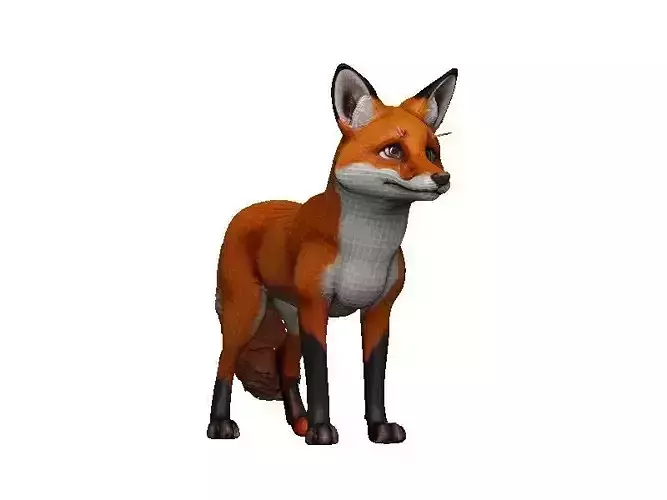 Fox-Fox Low-poly 3D model