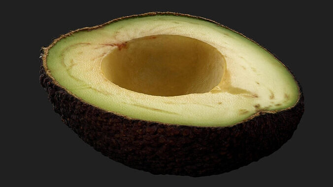 Half Avocado Low-poly 3D model
