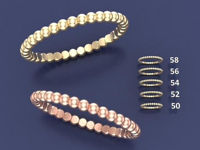 All Round Bead Ring Five Sizes 3D CAD Design 3D print model