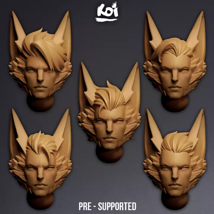 Gattari - Miniature Heads 3D print model_0