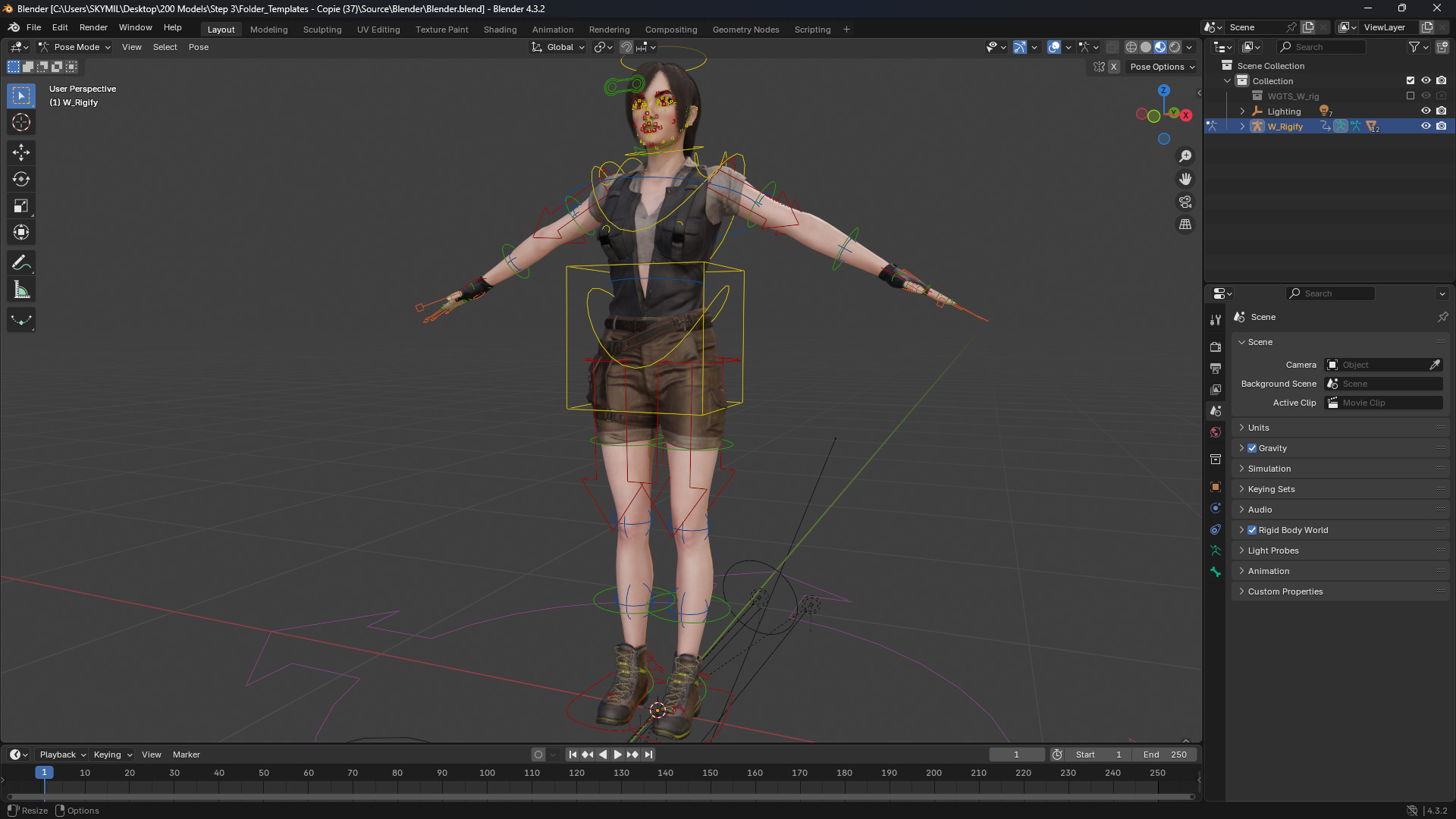 Realistic Young Female Tomb Raider Style Action Woman Adventurer Low-poly 3D model_13