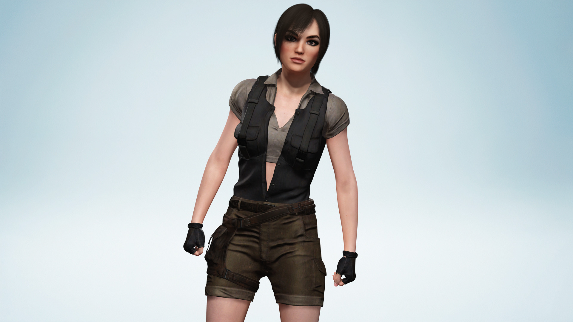 Realistic Young Female Tomb Raider Style Action Woman Adventurer Low-poly 3D model_7