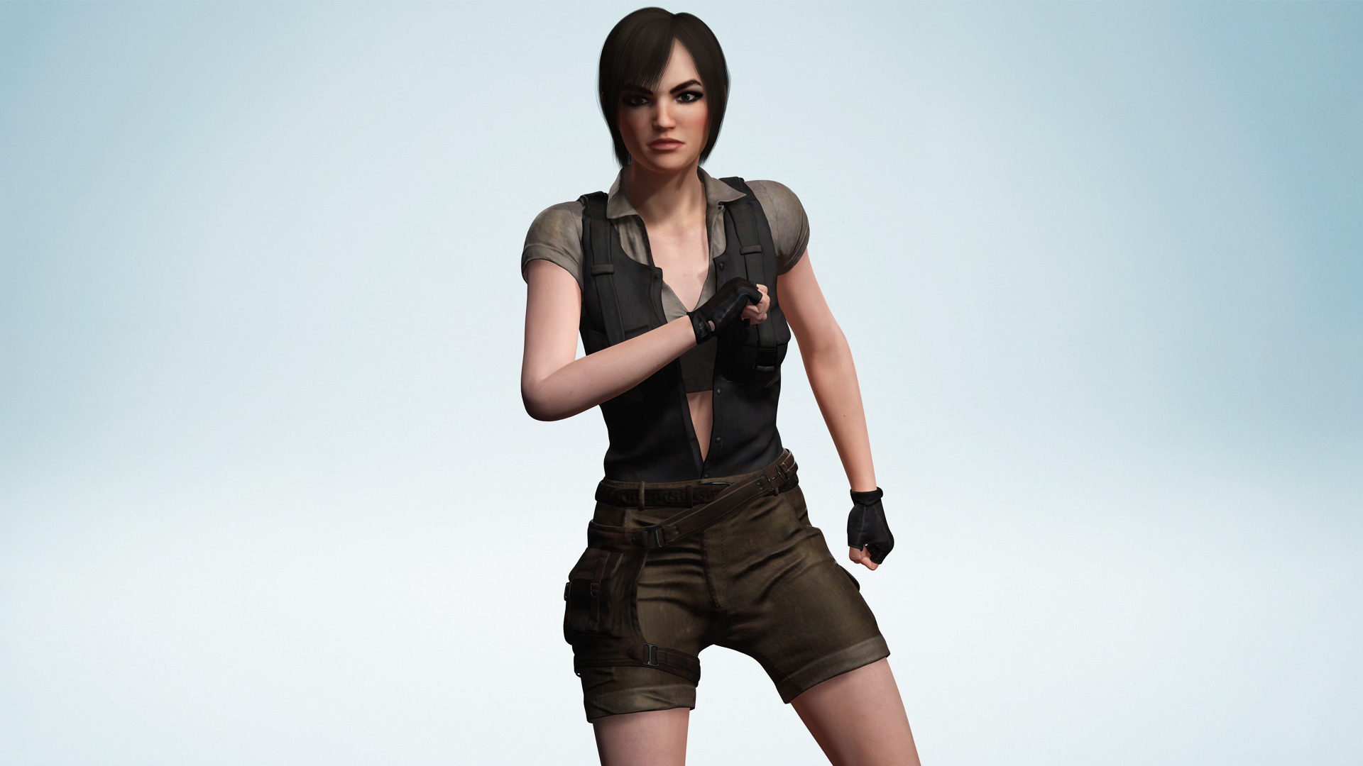 Realistic Young Female Tomb Raider Style Action Woman Adventurer Low-poly 3D model_9