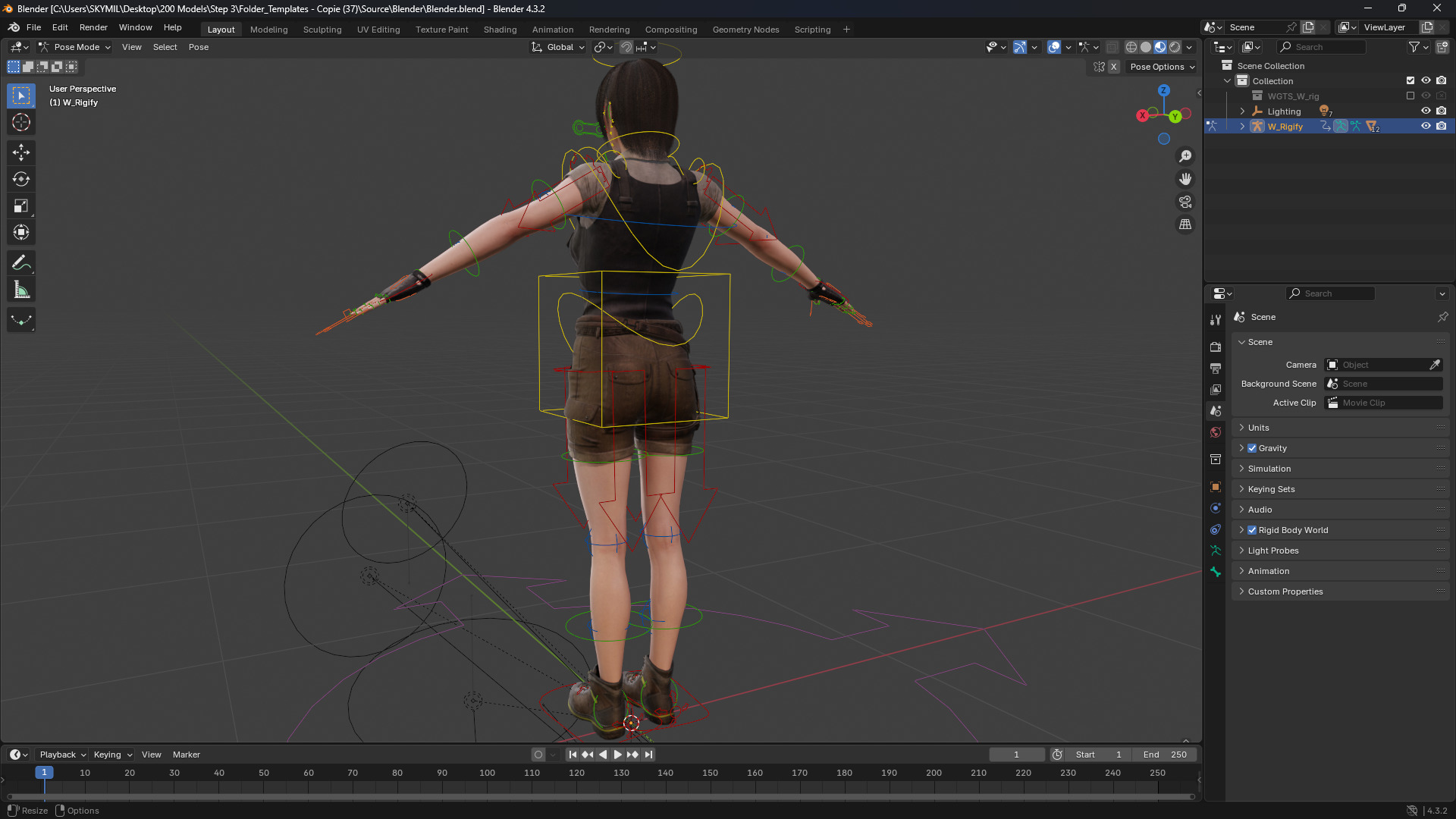 Realistic Young Female Tomb Raider Style Action Woman Adventurer Low-poly 3D model_14