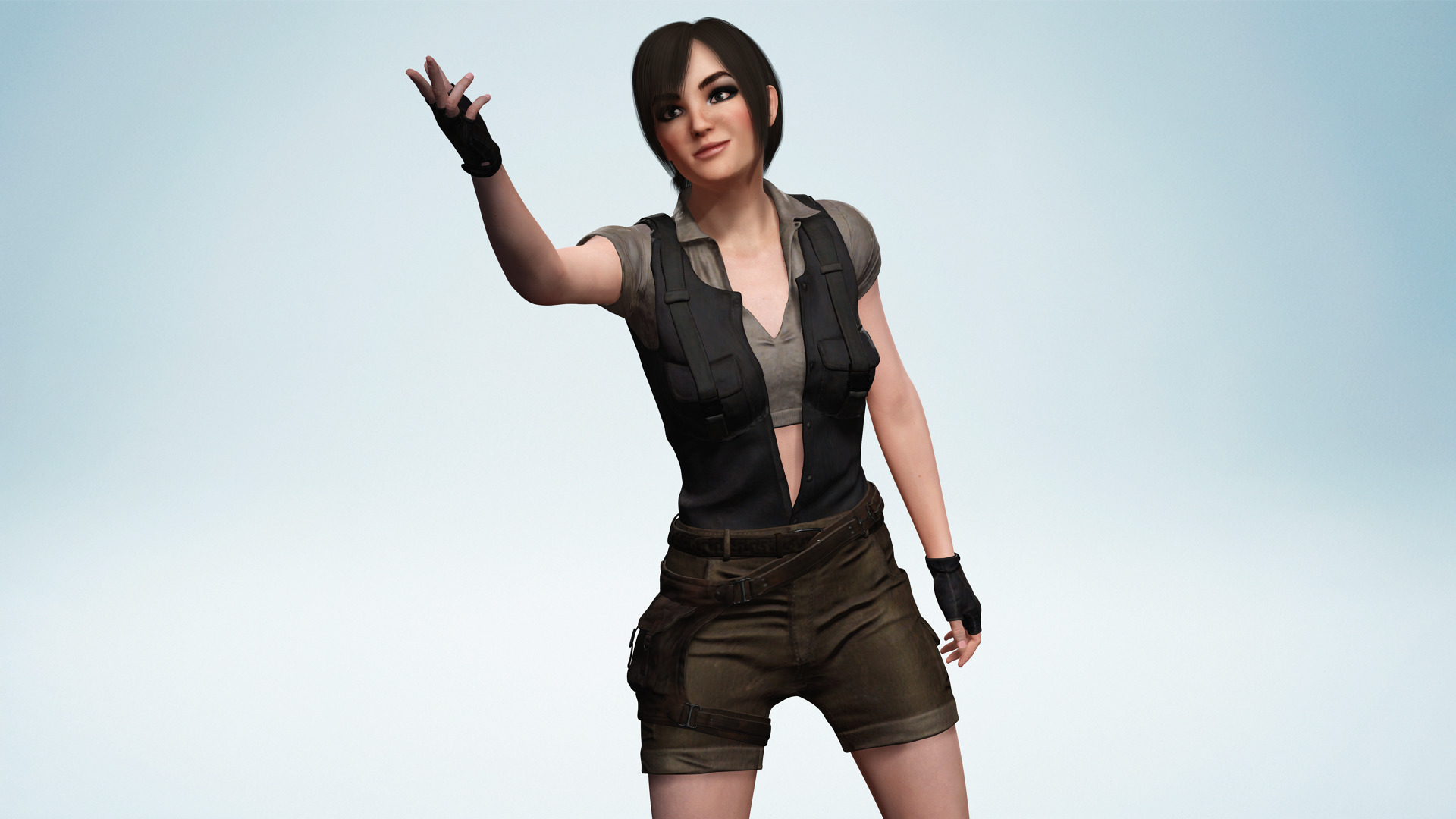 Realistic Young Female Tomb Raider Style Action Woman Adventurer Low-poly 3D model_8