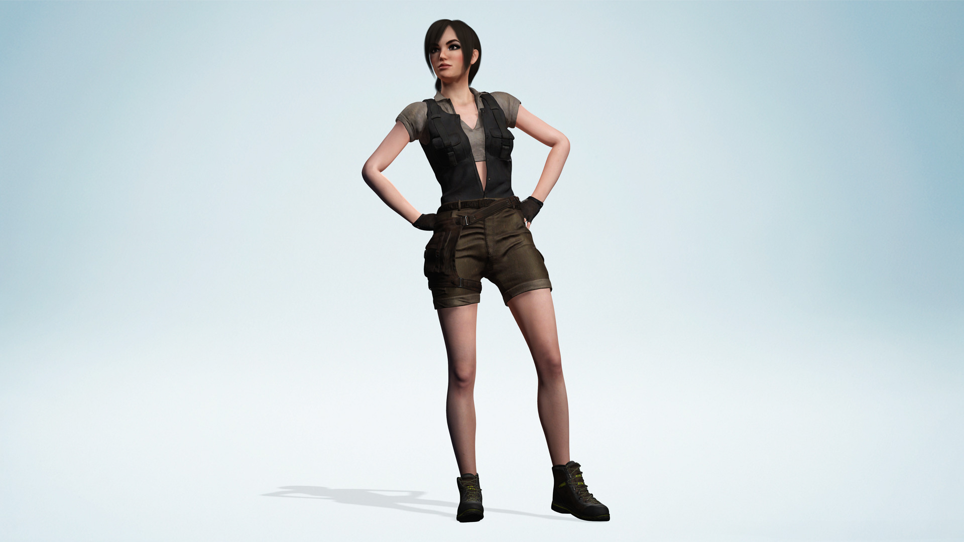Realistic Young Female Tomb Raider Style Action Woman Adventurer Low-poly 3D model_2