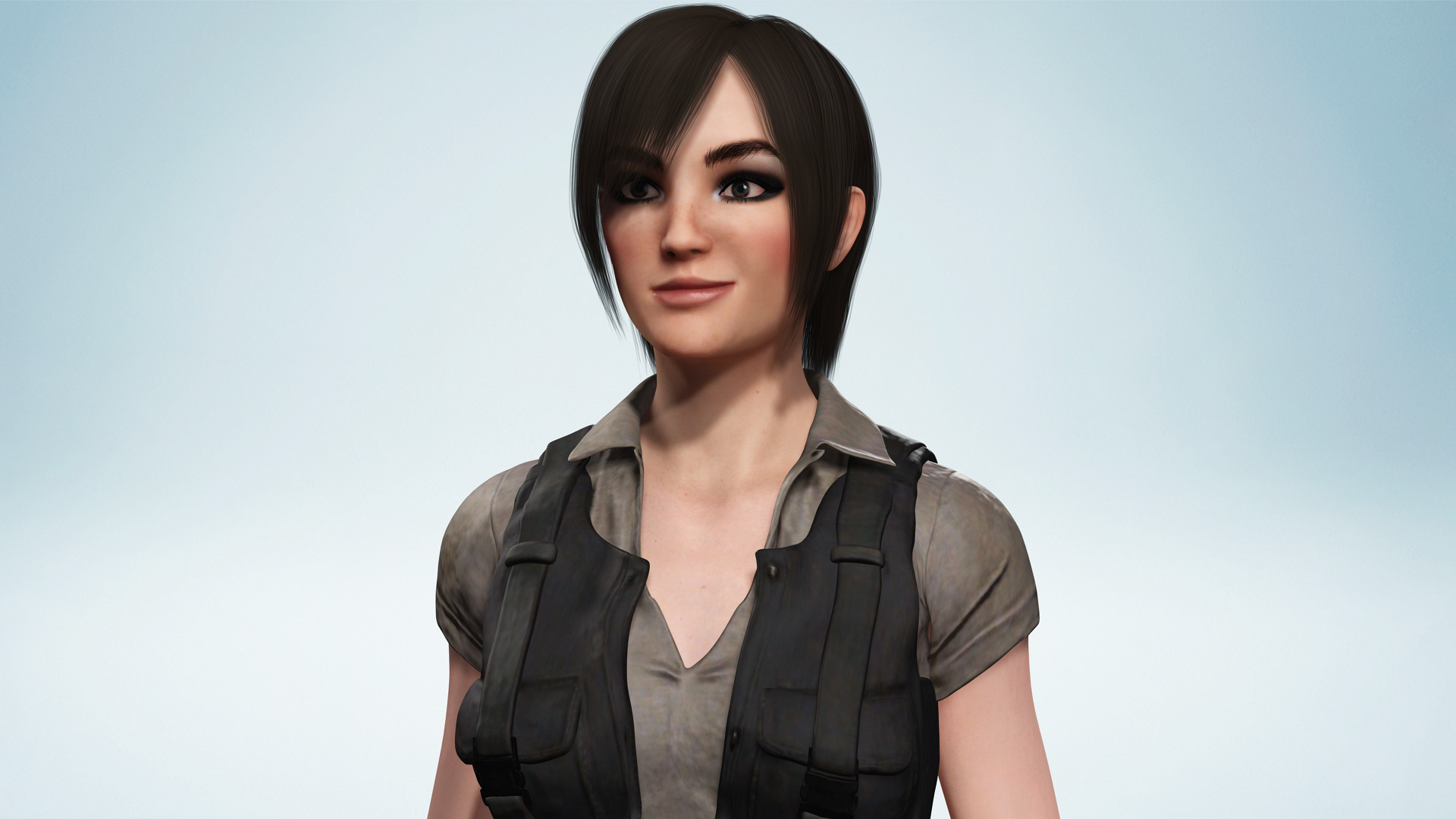 Realistic Young Female Tomb Raider Style Action Woman Adventurer Low-poly 3D model_1