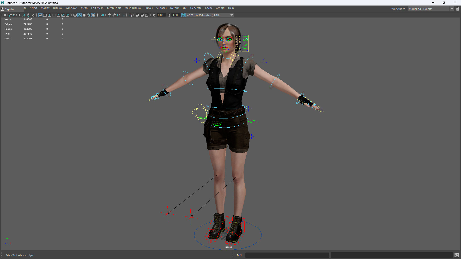 Realistic Young Female Tomb Raider Style Action Woman Adventurer Low-poly 3D model_17
