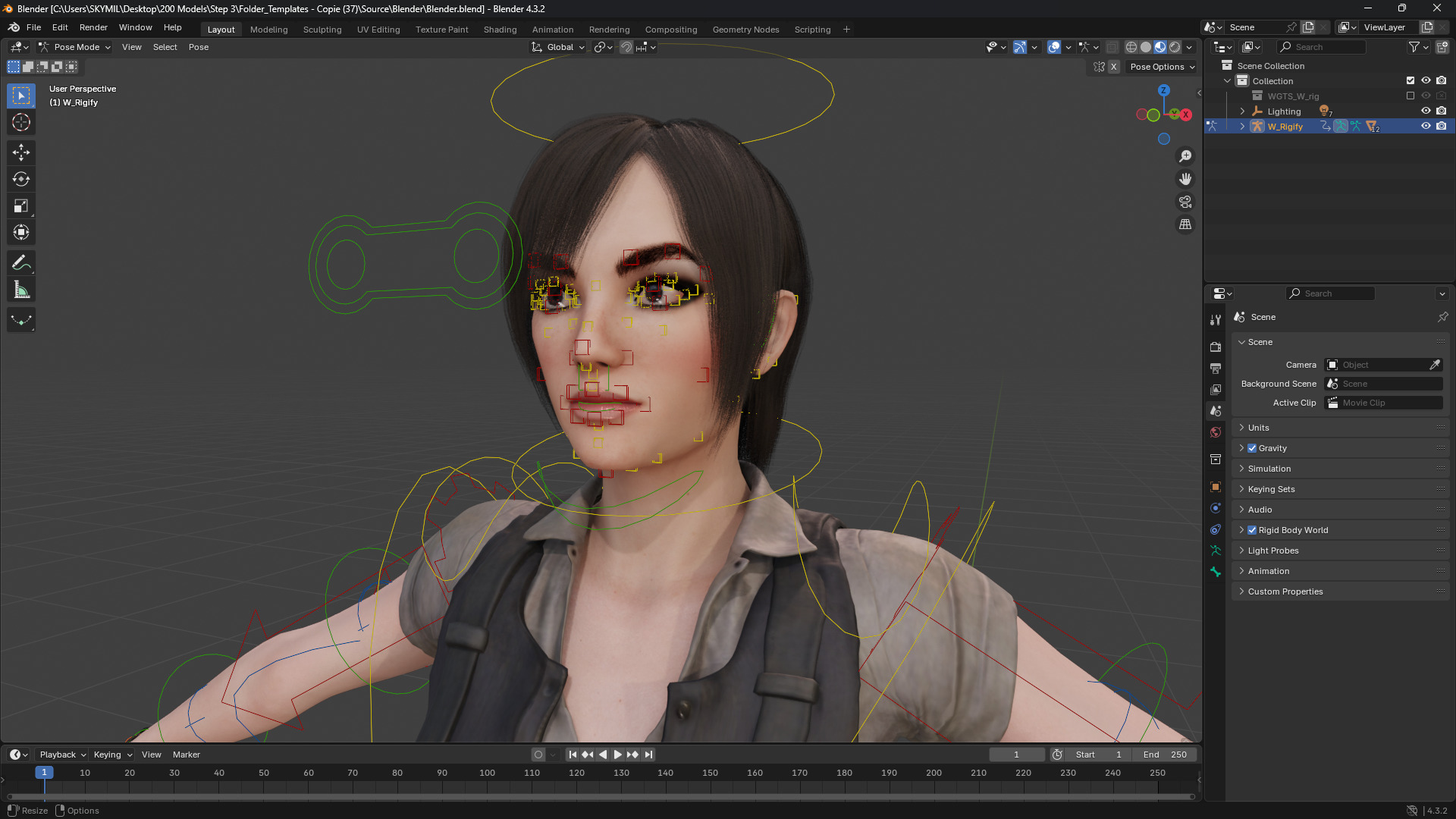 Realistic Young Female Tomb Raider Style Action Woman Adventurer Low-poly 3D model_12