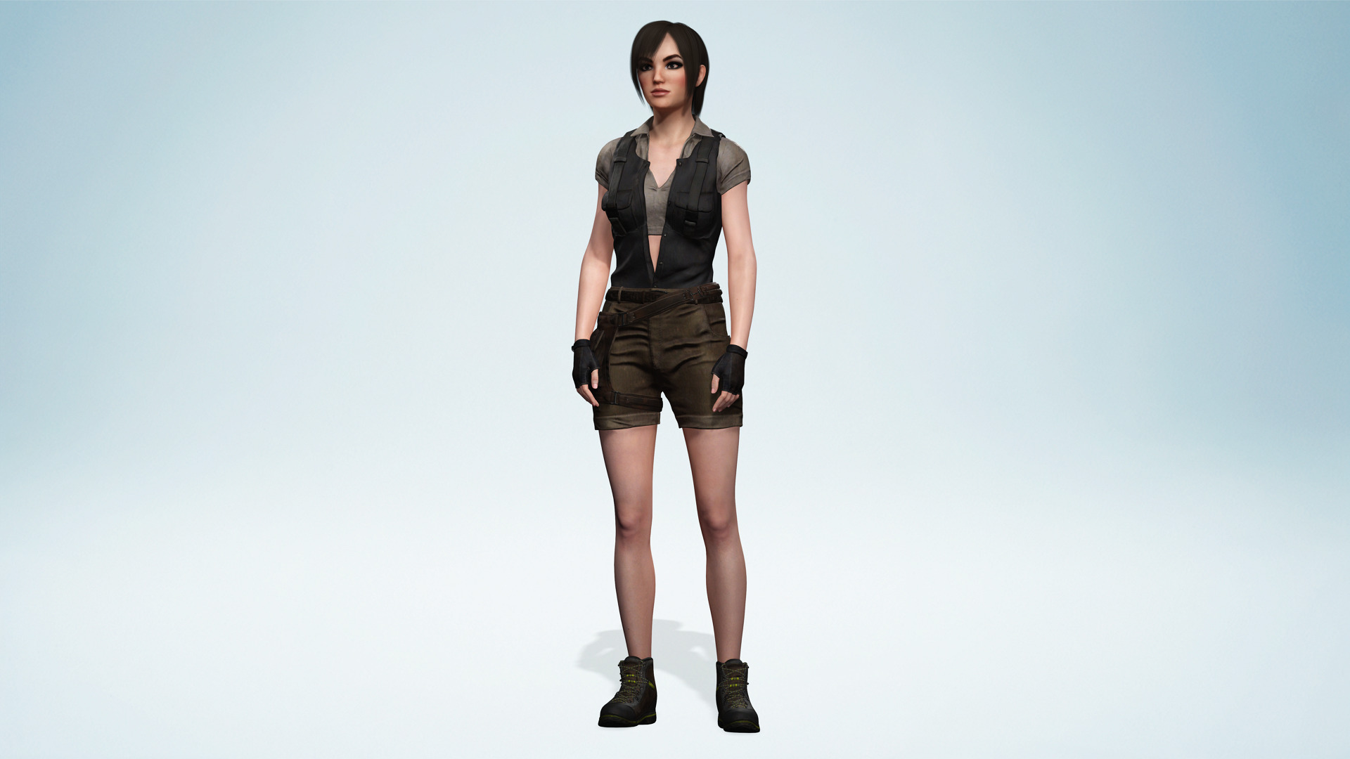 Realistic Young Female Tomb Raider Style Action Woman Adventurer Low-poly 3D model_10