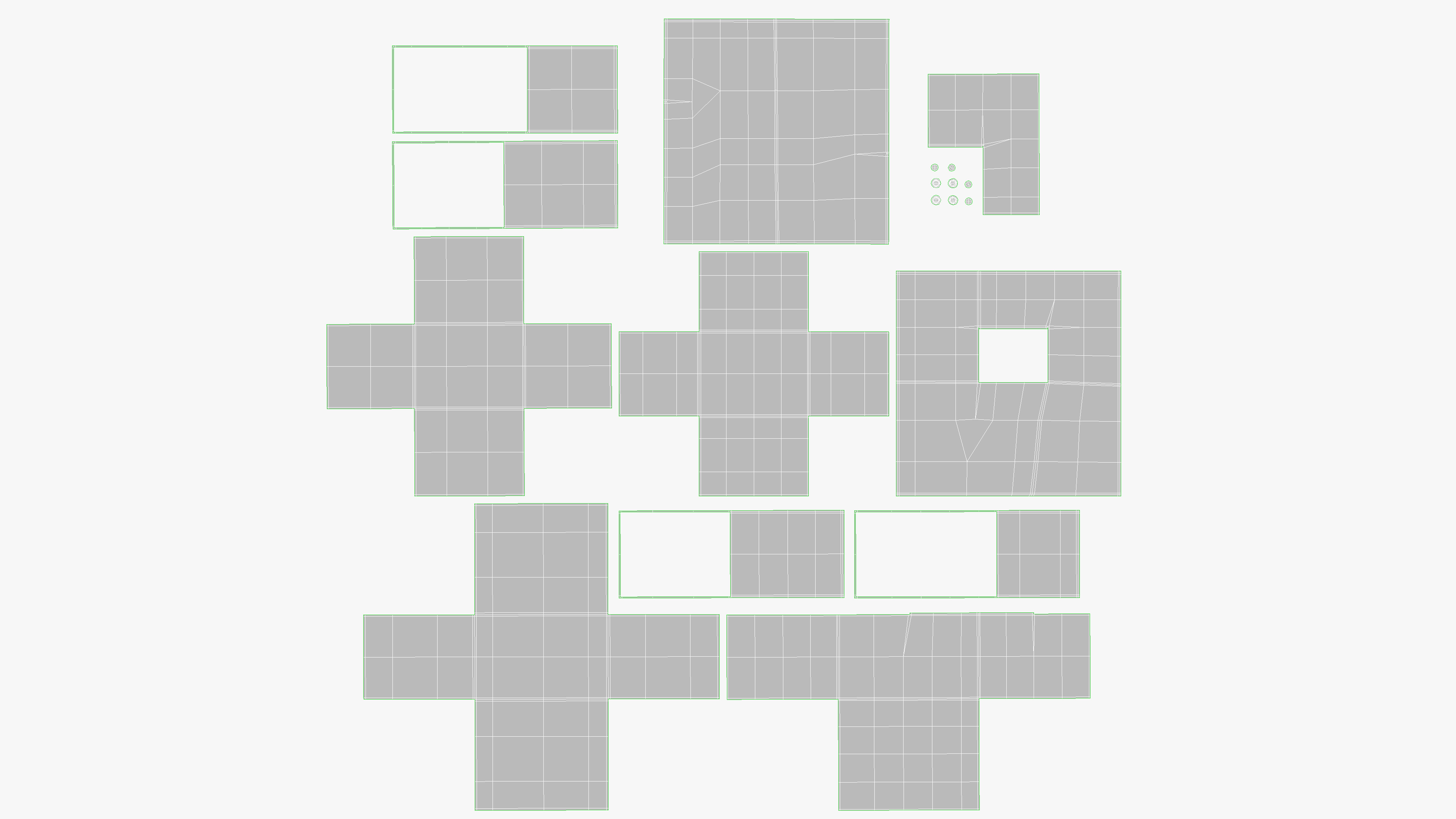 White Geometric Table Low-poly 3D model_10