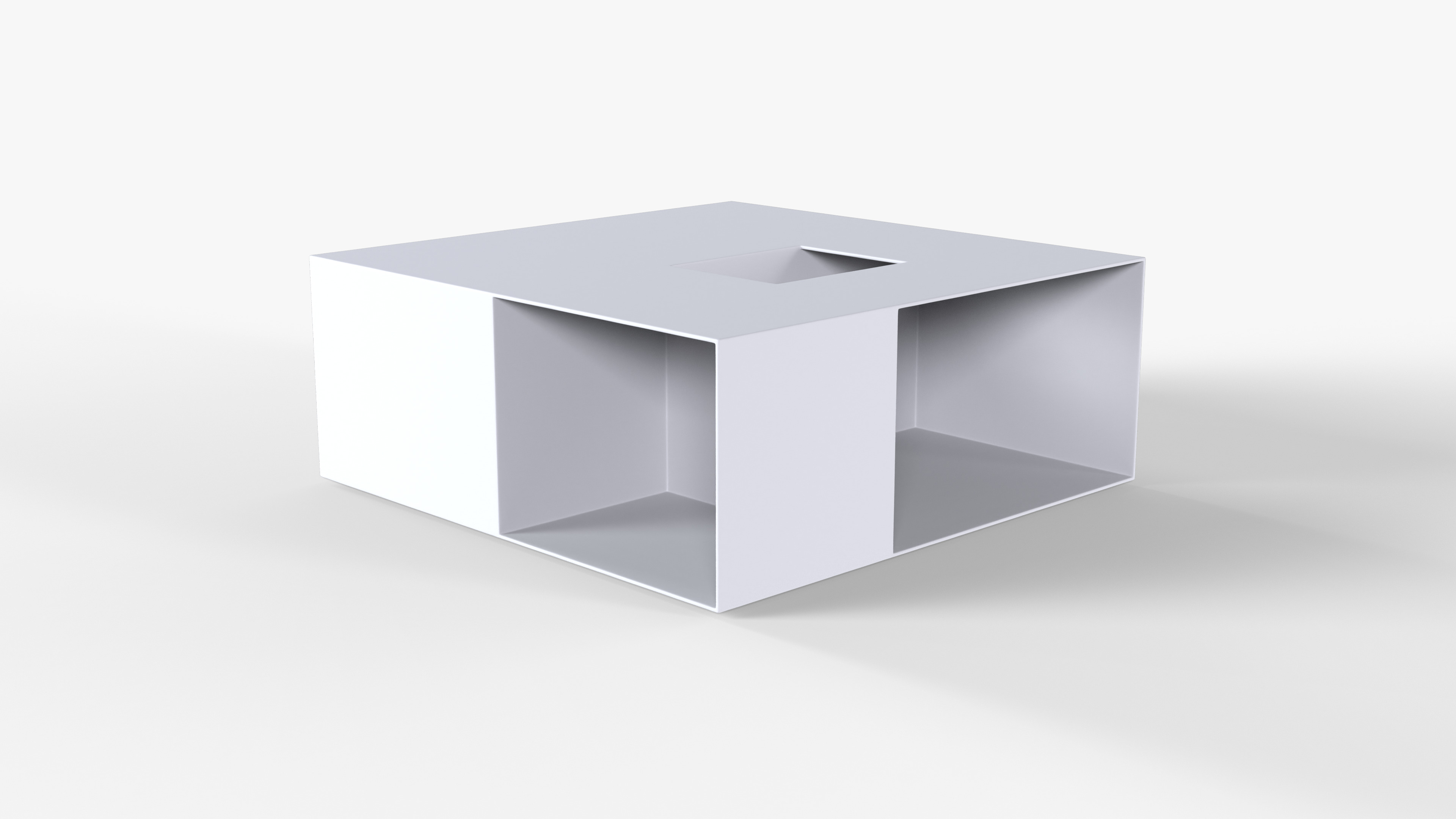 White Geometric Table Low-poly 3D model_8