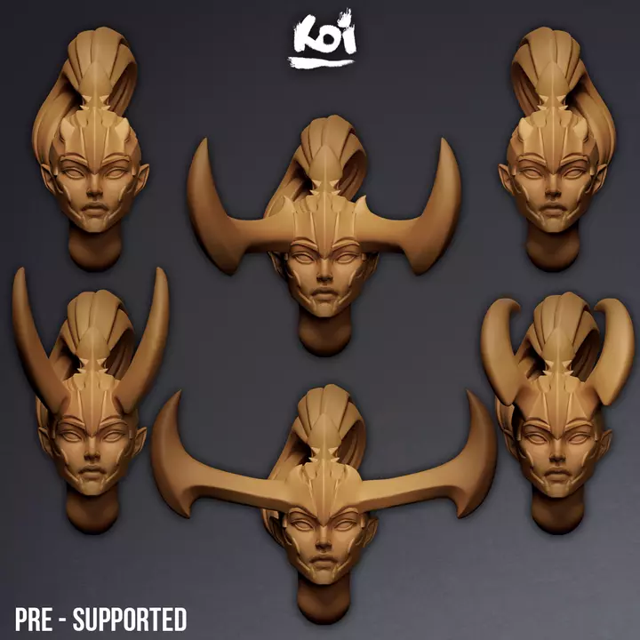Painmaidens - Miniature Heads 3D print model_0