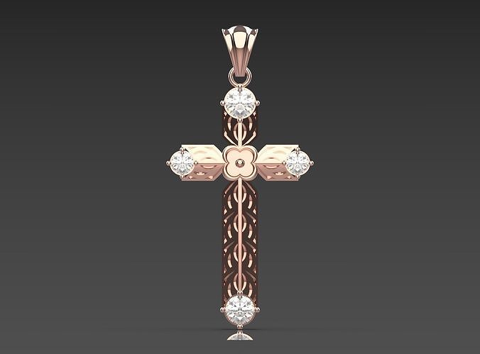 Rose Gold Cross jp0279 3D print model