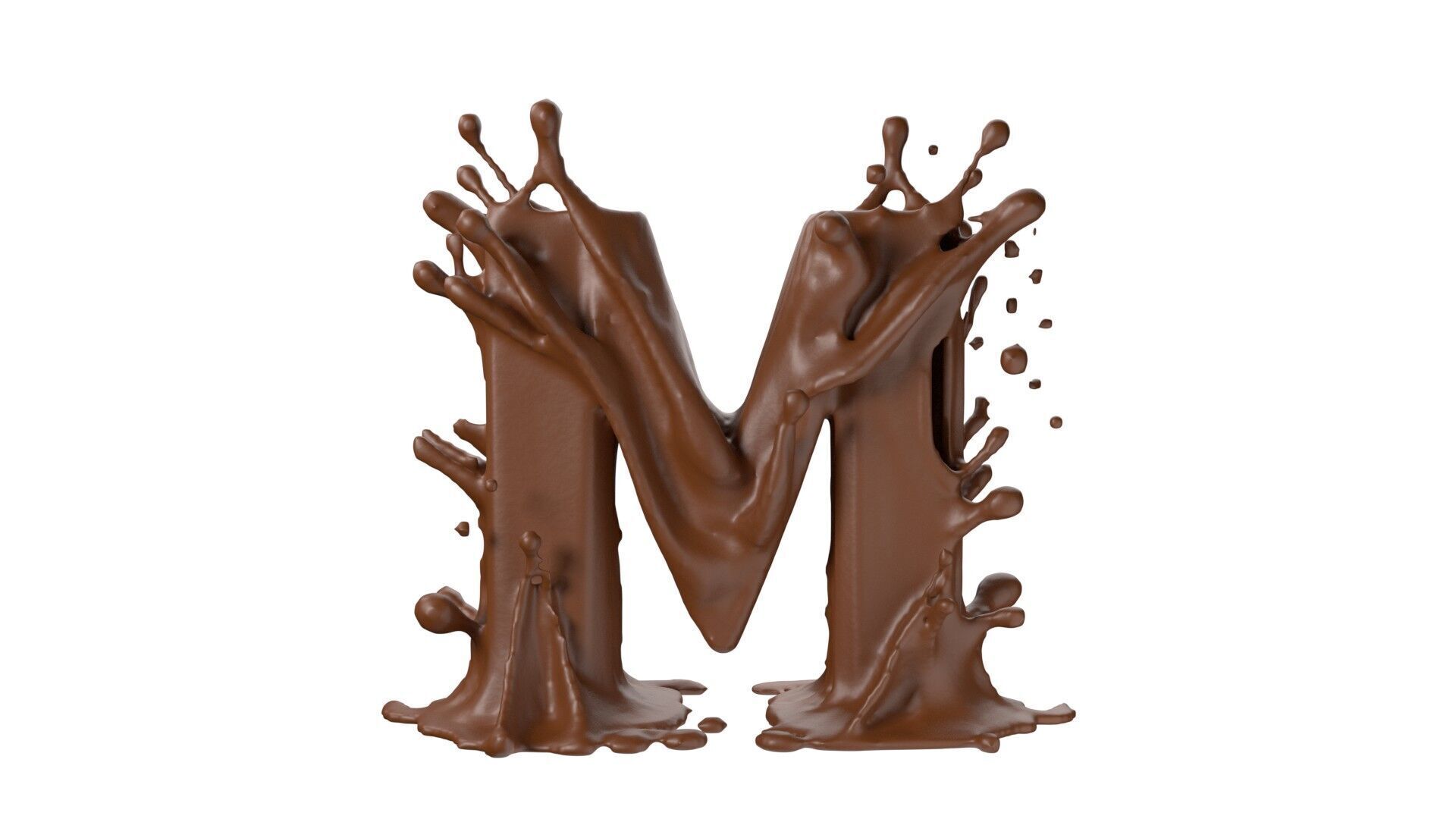 Chocolate splash A to Z    Low-poly 3D model_13