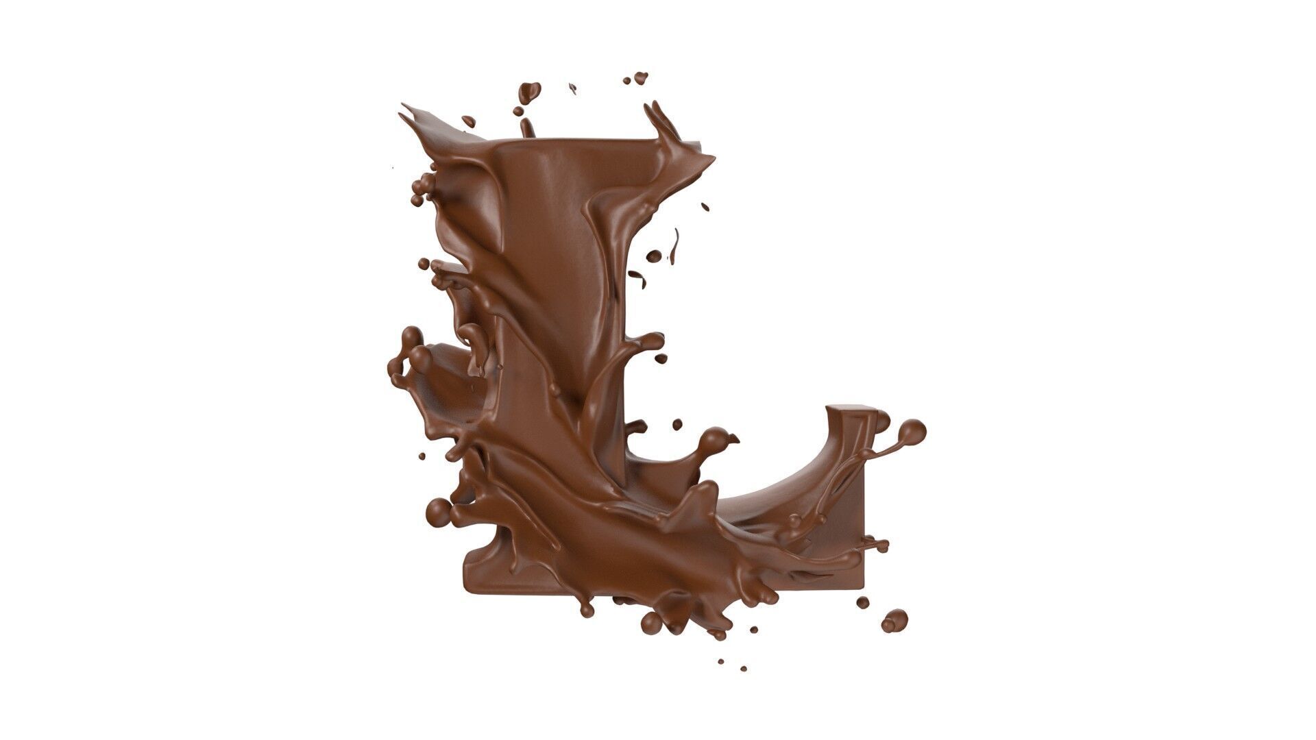 Chocolate splash A to Z    Low-poly 3D model_12