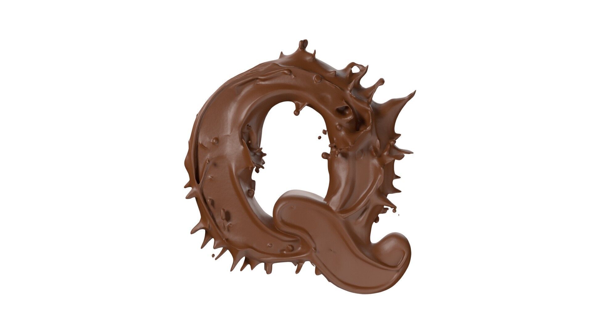 Chocolate splash A to Z    Low-poly 3D model_17