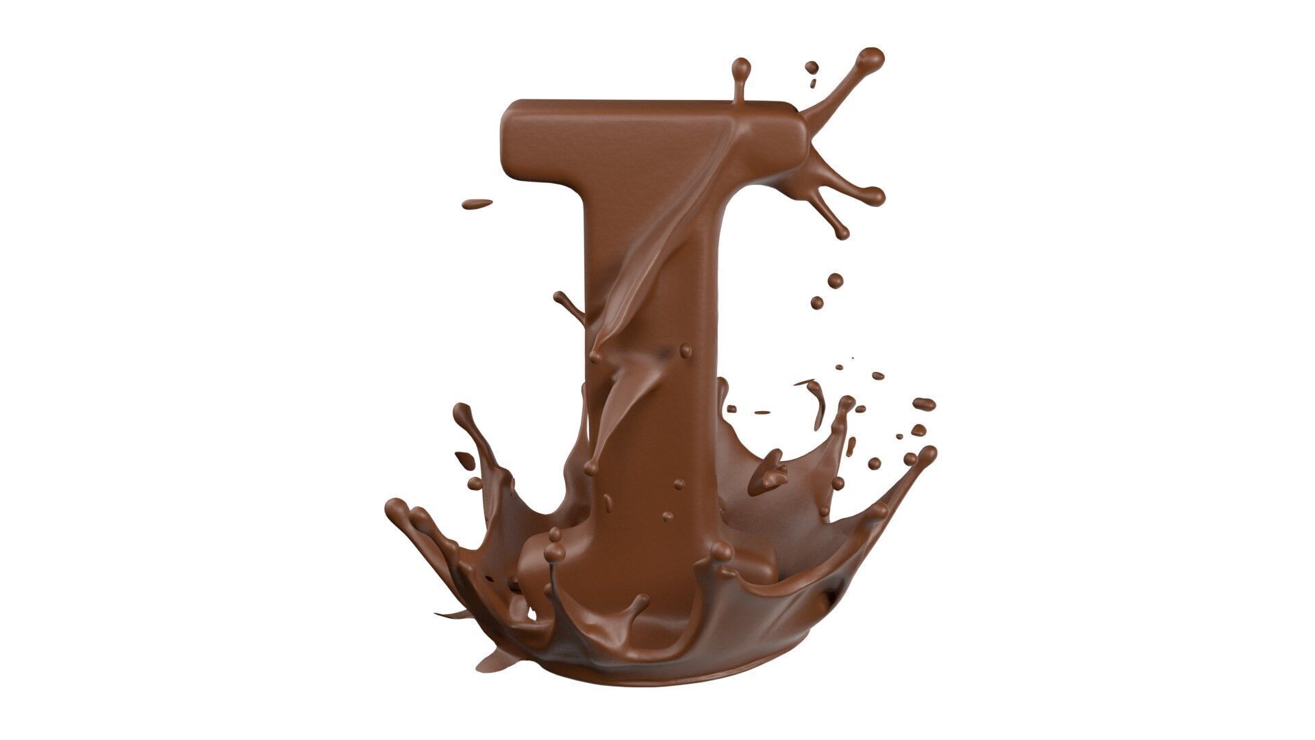 Chocolate splash A to Z    Low-poly 3D model_9