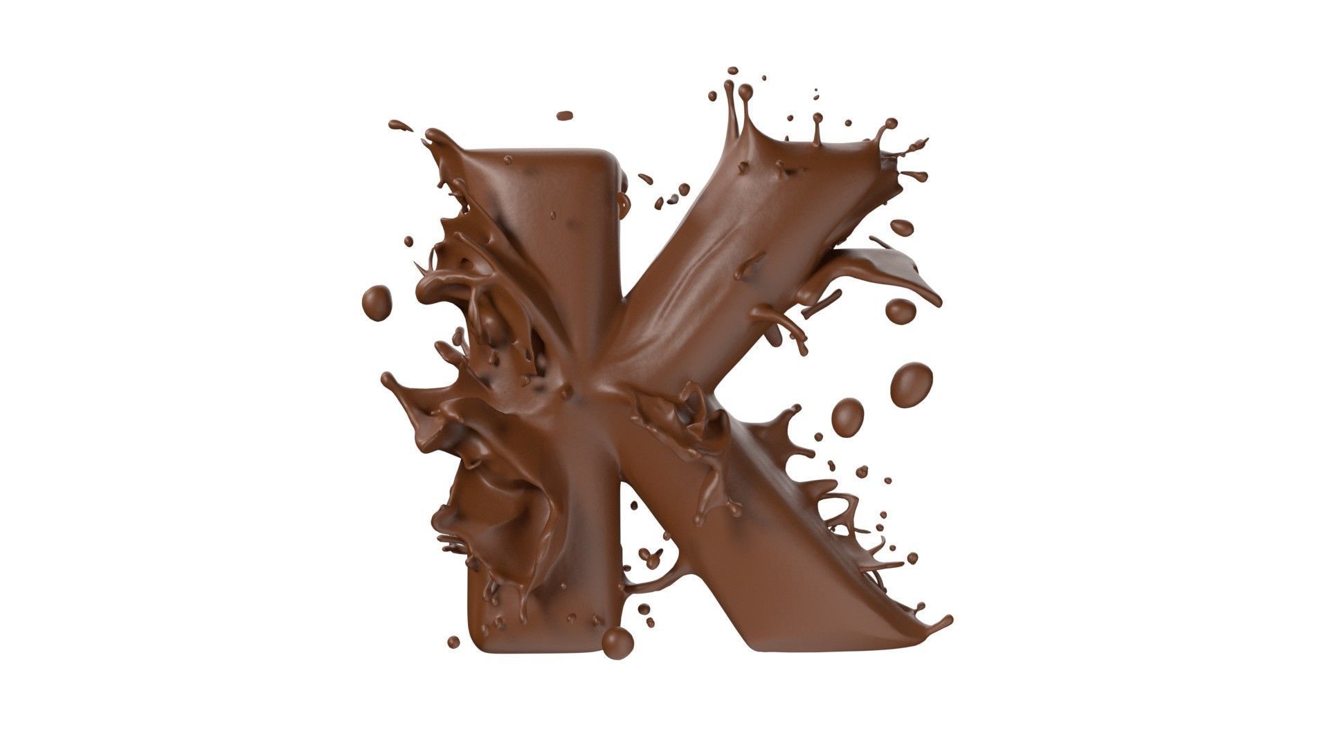 Chocolate splash A to Z    Low-poly 3D model_11