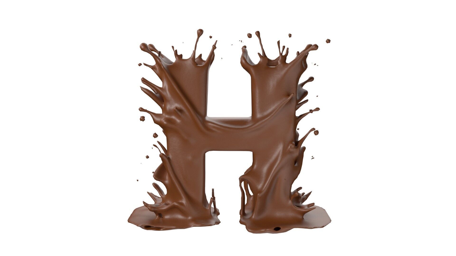 Chocolate splash A to Z    Low-poly 3D model_8