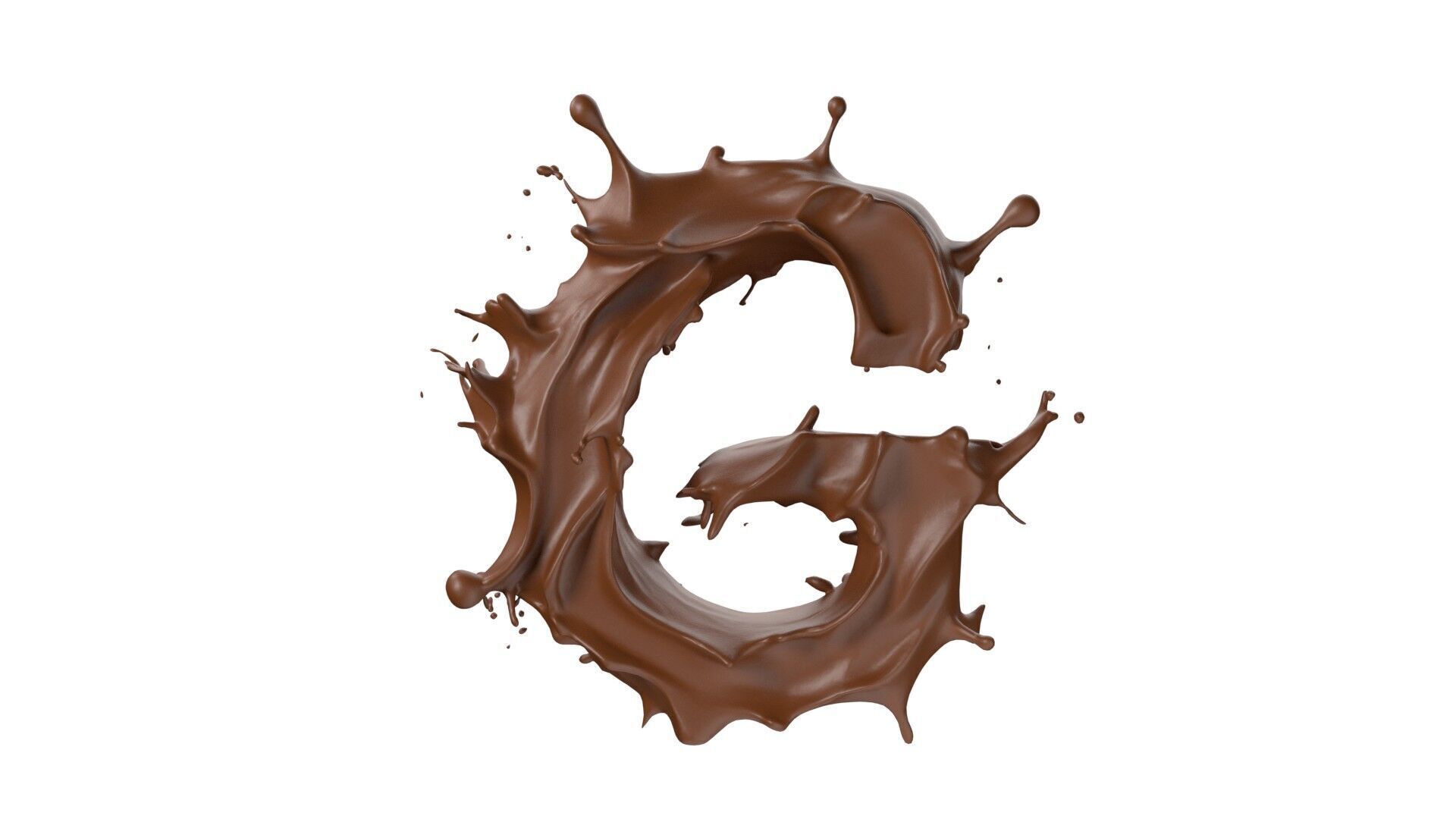 Chocolate splash A to Z    Low-poly 3D model_7