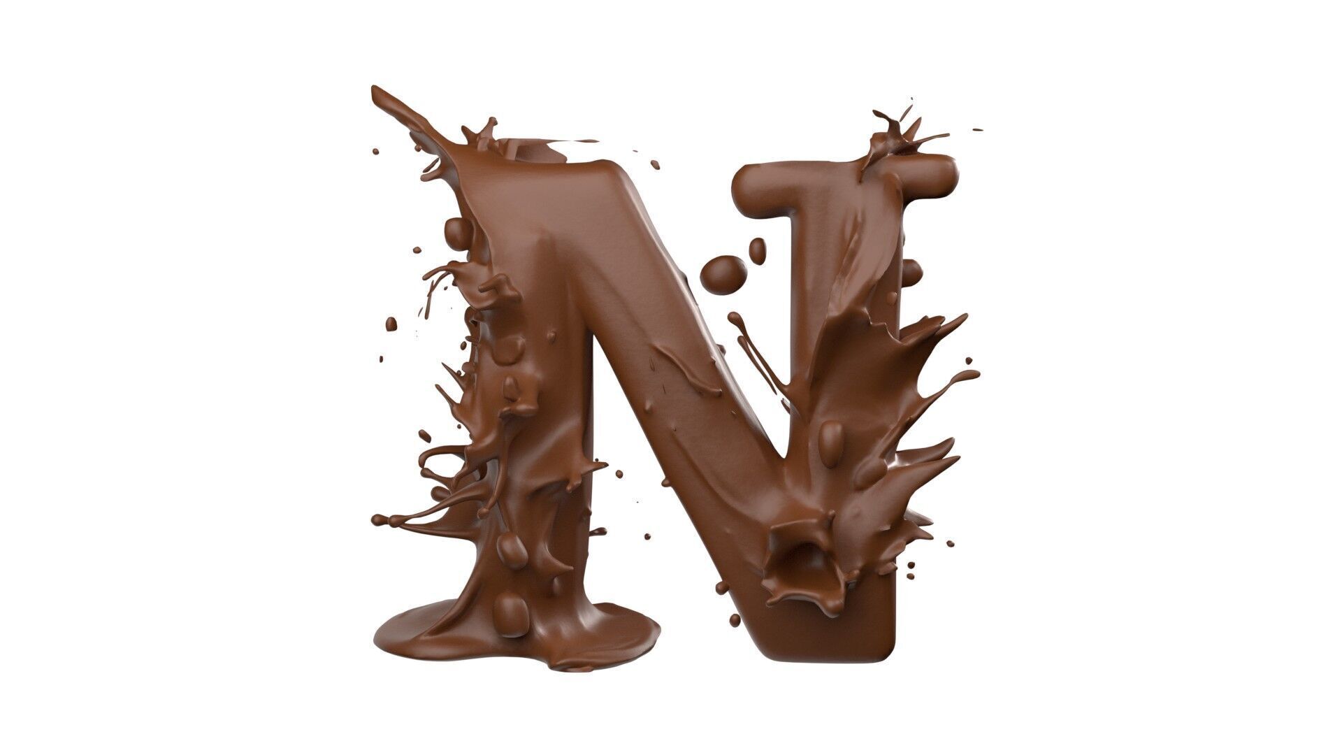Chocolate splash A to Z    Low-poly 3D model_14