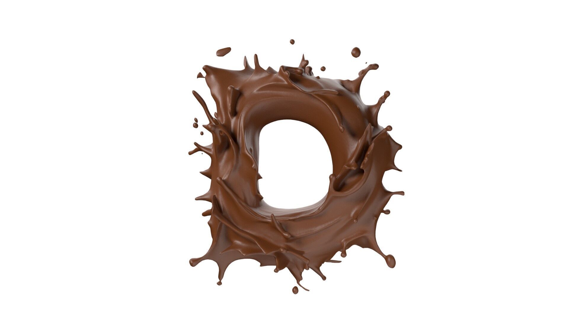 Chocolate splash A to Z    Low-poly 3D model_4