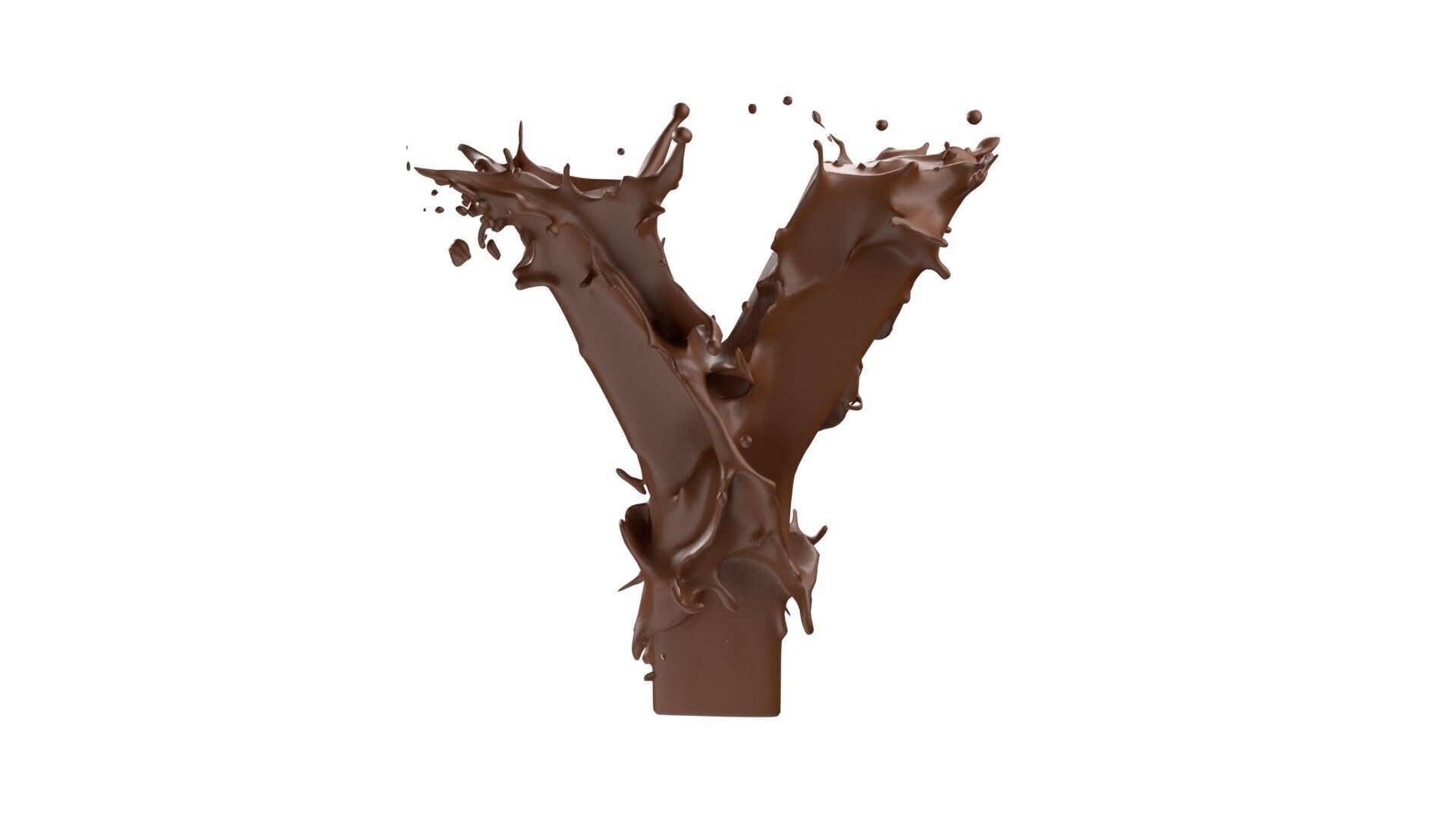 Chocolate splash A to Z    Low-poly 3D model_25