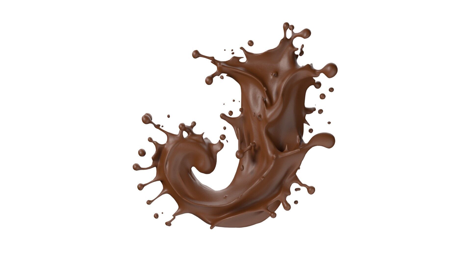 Chocolate splash A to Z    Low-poly 3D model_10