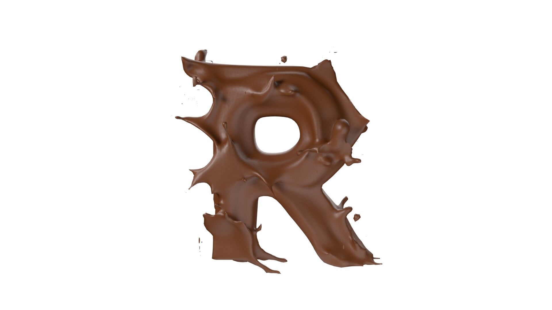 Chocolate splash A to Z    Low-poly 3D model_18