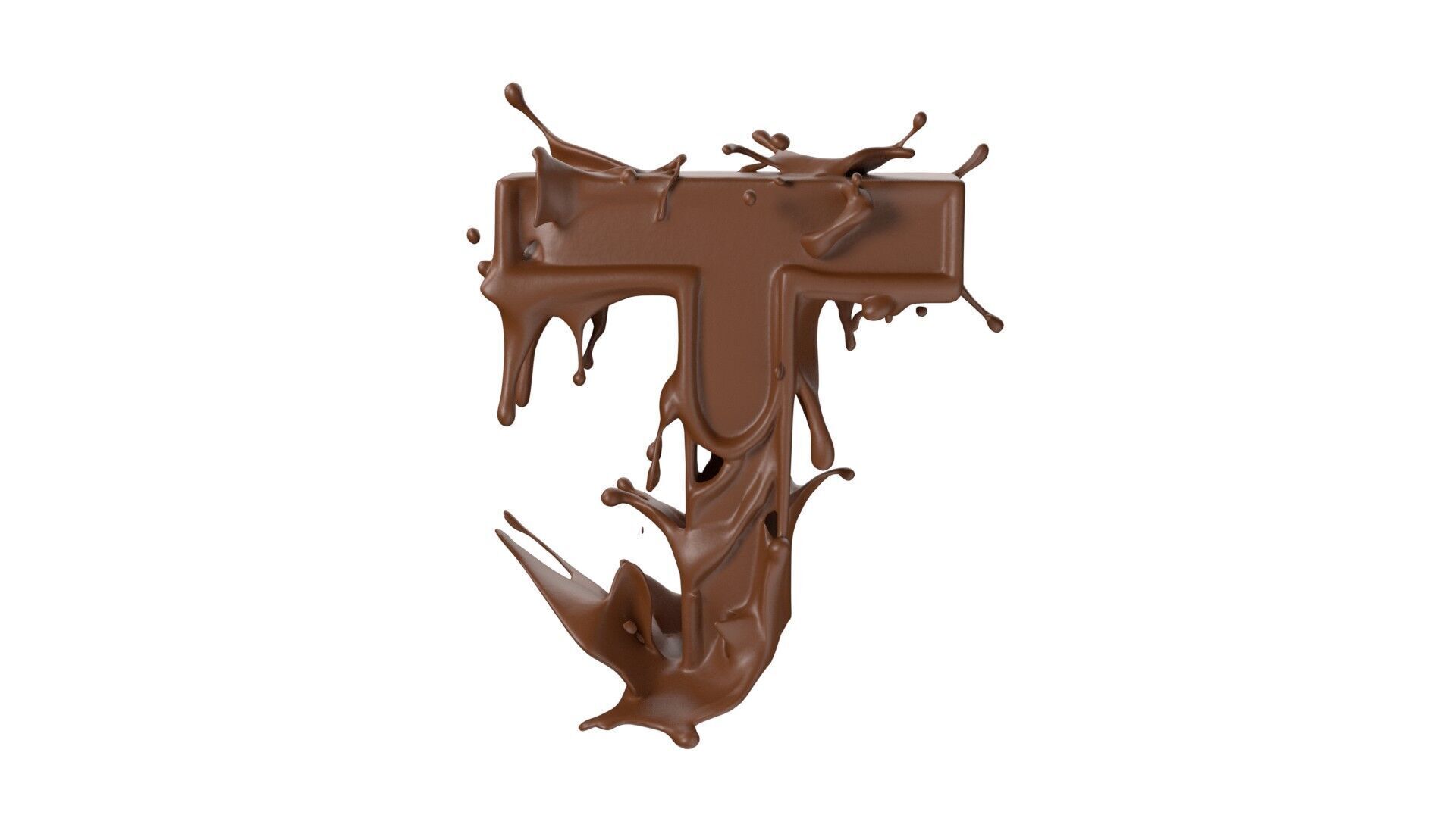 Chocolate splash A to Z    Low-poly 3D model_20