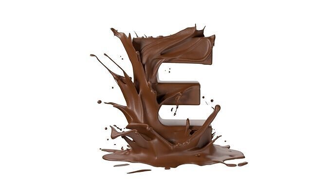 Chocolate splash A to Z    Low-poly 3D model 6