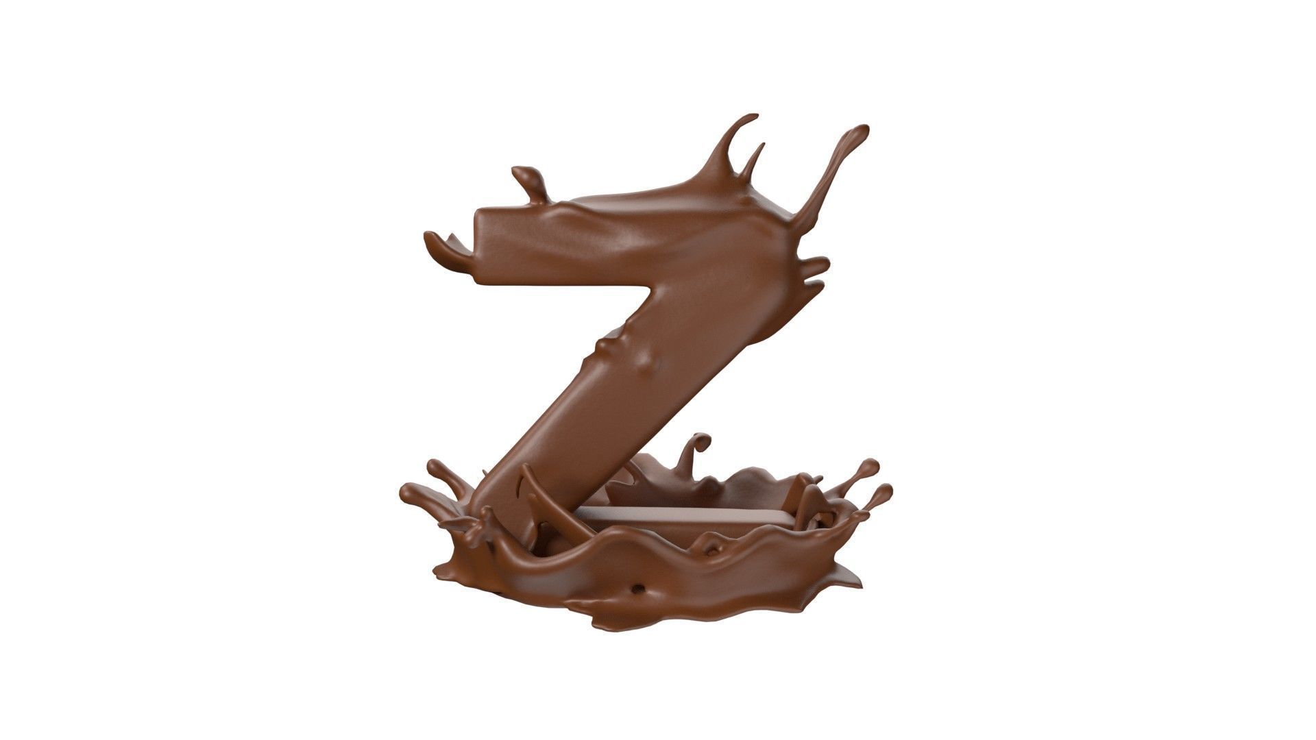 Chocolate splash A to Z    Low-poly 3D model_26