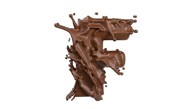 Chocolate splash A to Z    Low-poly 3D model 7