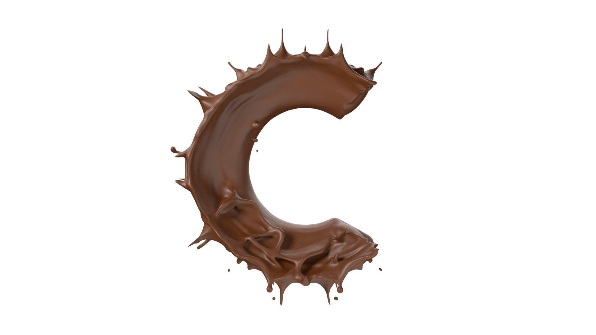 Chocolate splash A to Z    Low-poly 3D model_3