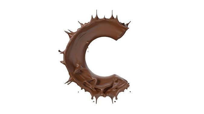 Chocolate splash A to Z    Low-poly 3D model 4