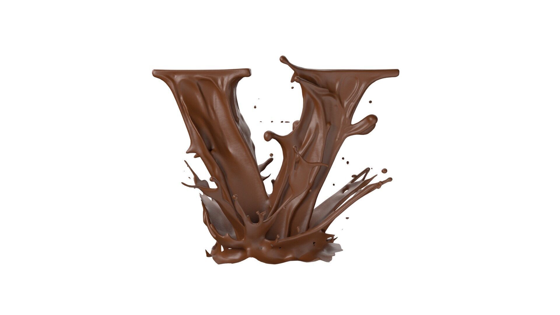 Chocolate splash A to Z    Low-poly 3D model_22