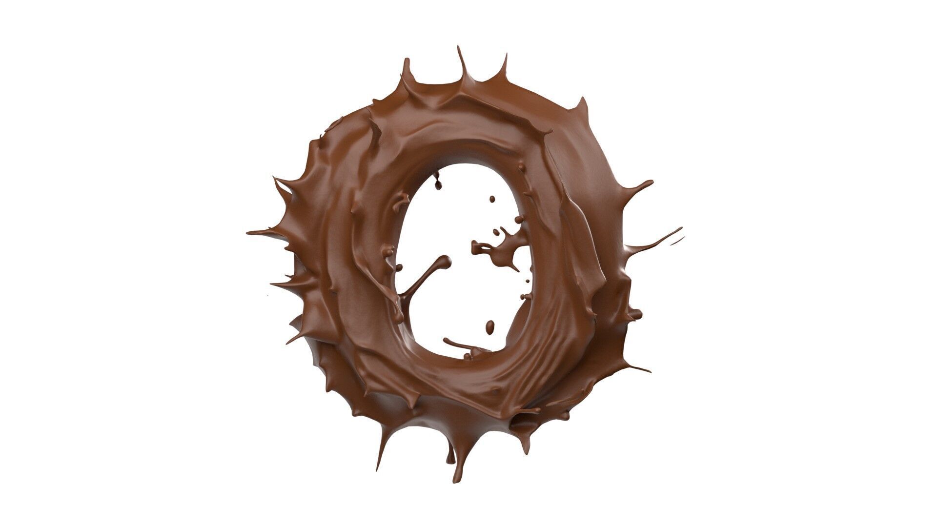 Chocolate splash A to Z    Low-poly 3D model_15