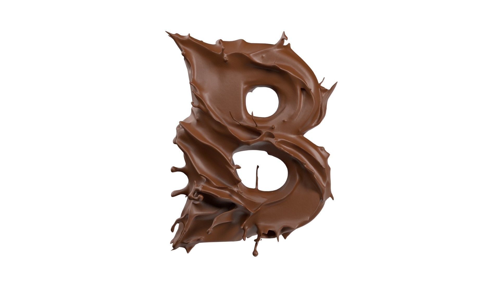 Chocolate splash A to Z    Low-poly 3D model_2