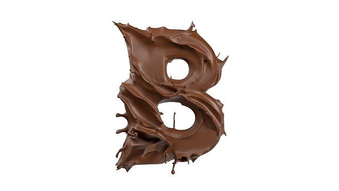 Chocolate splash A to Z    Low-poly 3D model 3