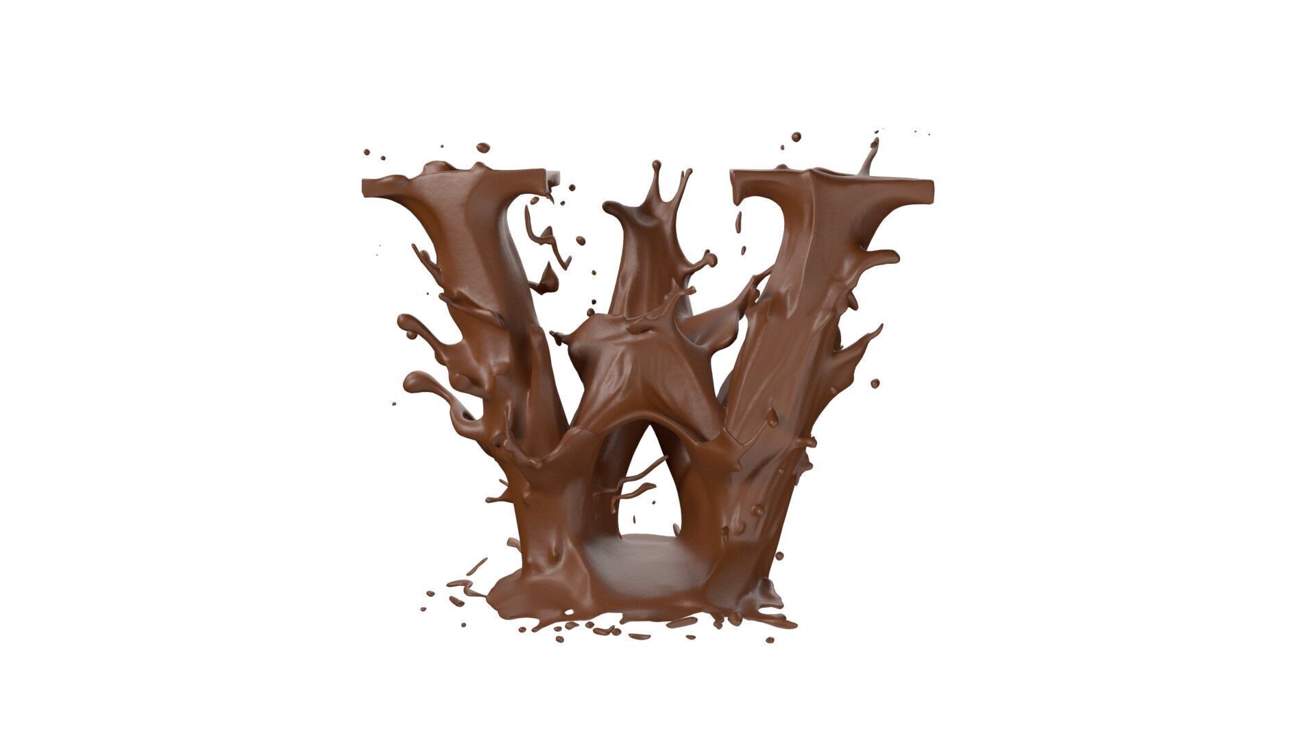 Chocolate splash A to Z    Low-poly 3D model_23