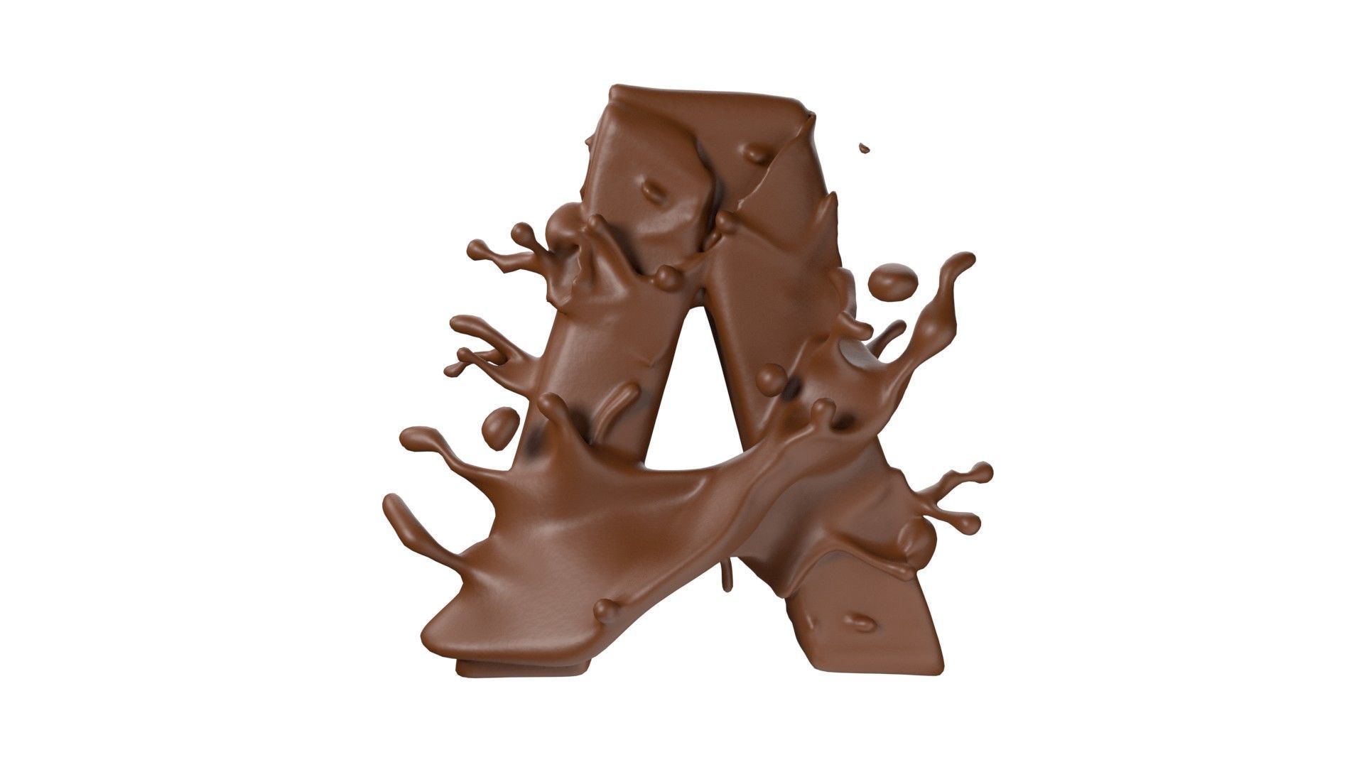 Chocolate splash A to Z    Low-poly 3D model_1