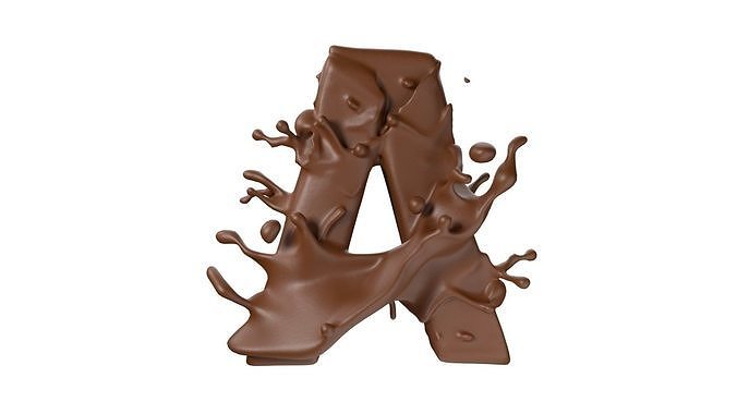 Chocolate splash A to Z    Low-poly 3D model 2