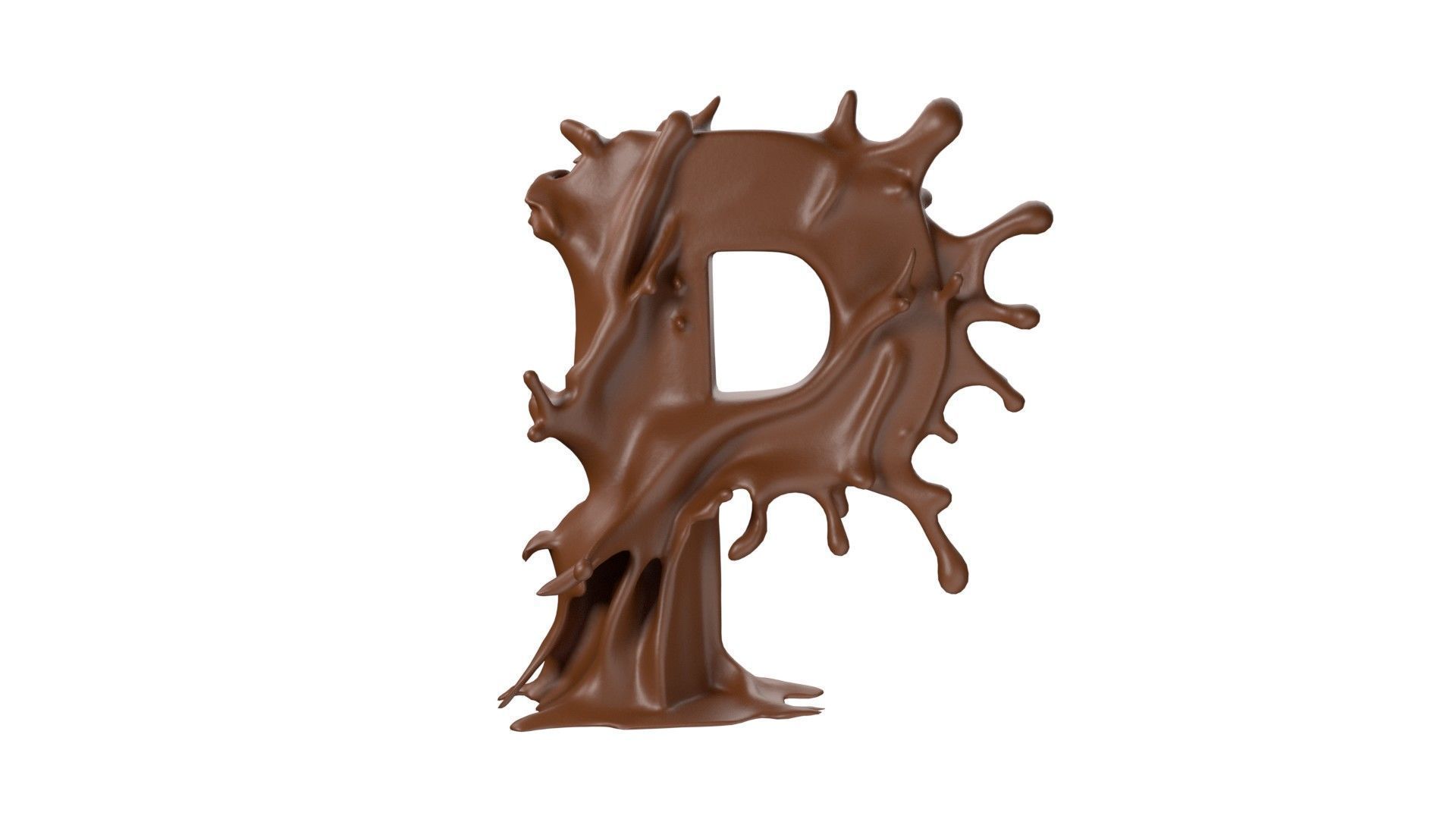 Chocolate splash A to Z    Low-poly 3D model_16