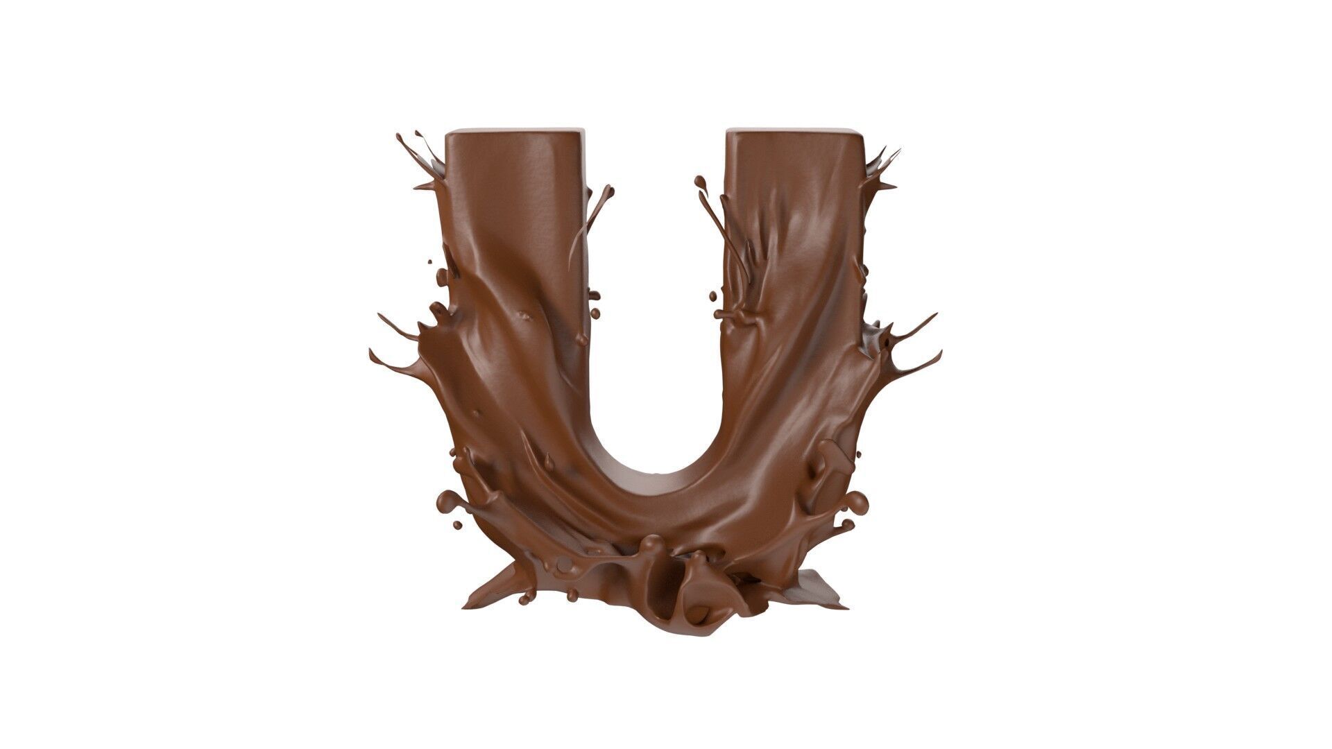 Chocolate splash A to Z    Low-poly 3D model_21