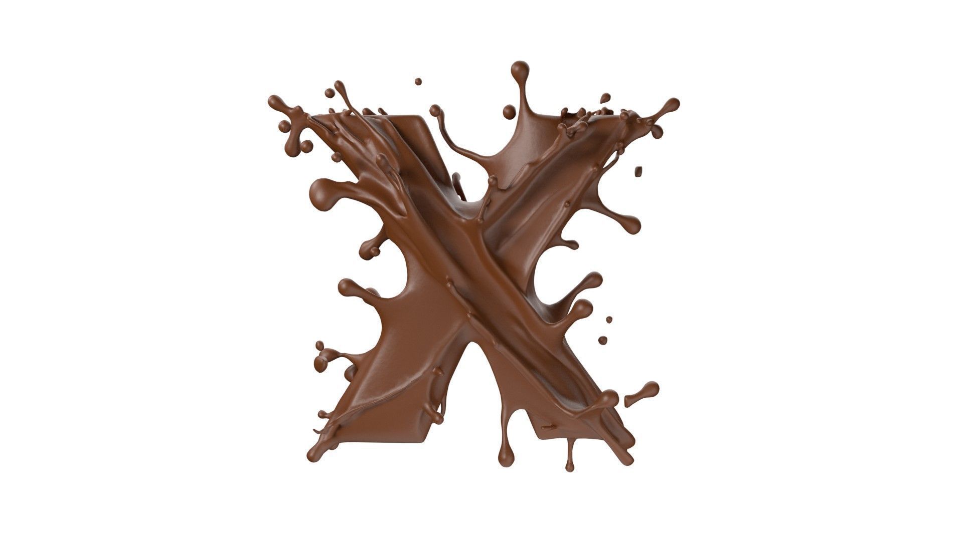 Chocolate splash A to Z    Low-poly 3D model_24