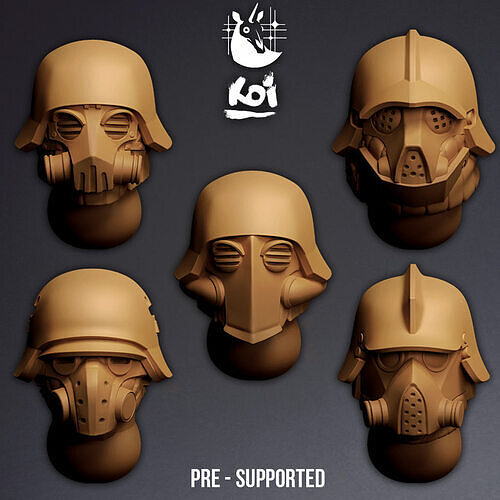 Black Lungs Brigade - Miniatures Heads 3D print model