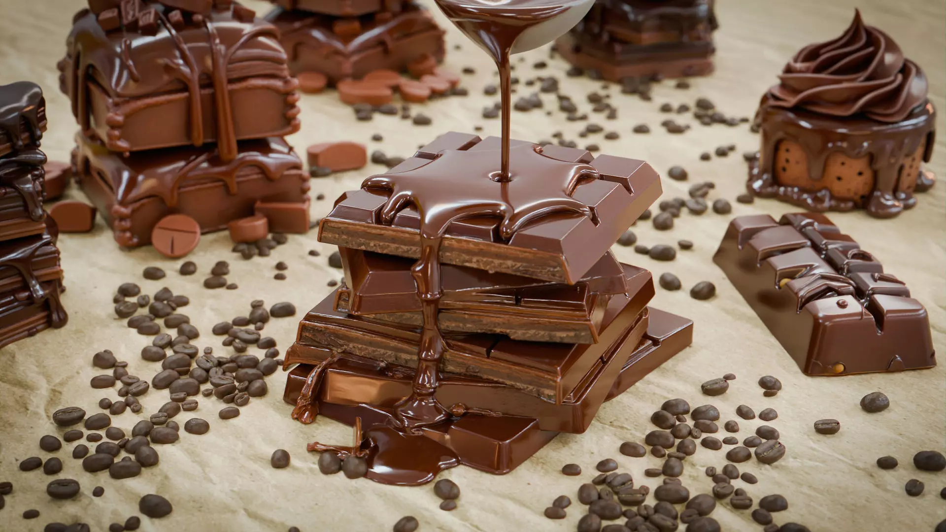 Chocolate Bars Low-poly 3D model_0