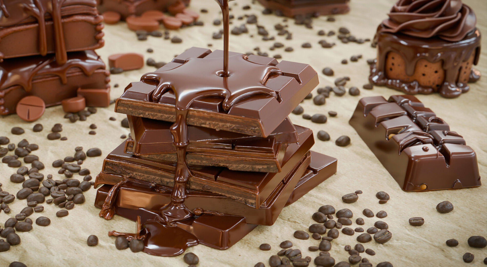 Chocolate Bars Low-poly 3D model_4