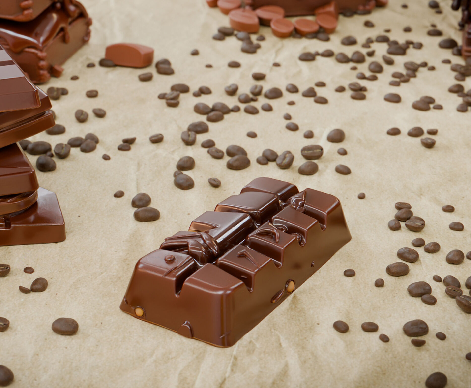 Chocolate Bars Low-poly 3D model_2